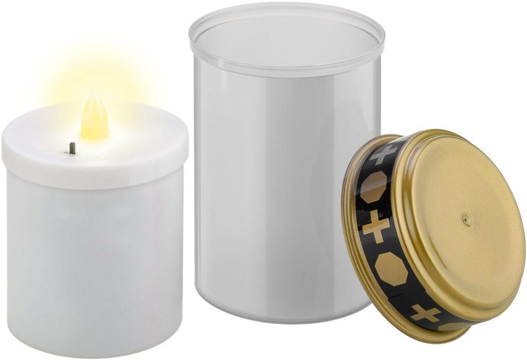 Lumanare Funerara Led Alb Cu Efect Palpaitor Realist Alb Cald 2700k Goobay 64604