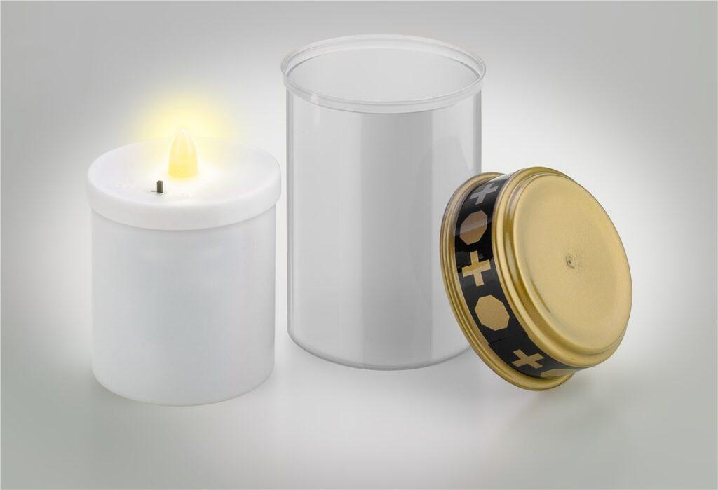 Lumanare Funerara Led Alb Cu Efect Palpaitor Realist Alb Cald 2700k Goobay 64604