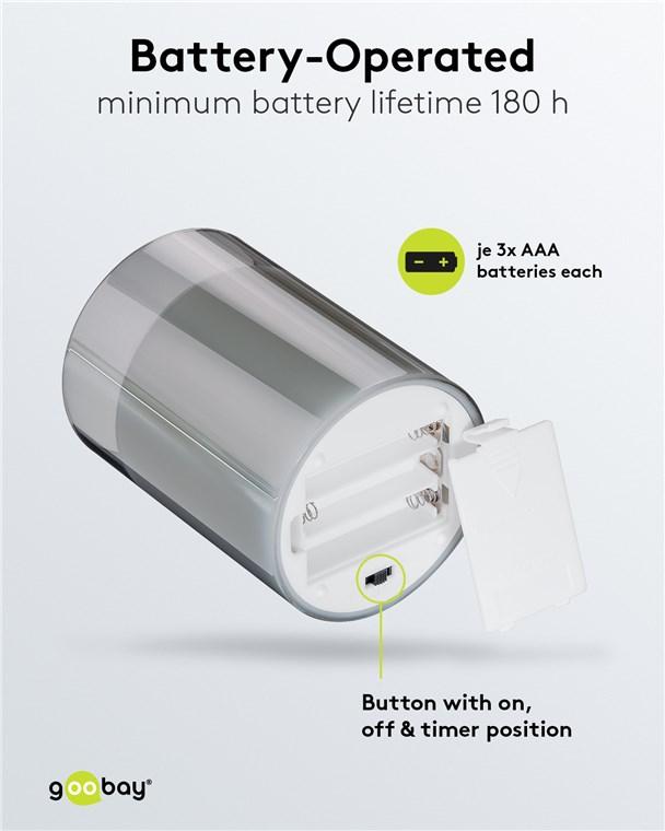 Lumanare Led Real Wax Din Sticla 75x15cm 3x Aaa Goobay 60372