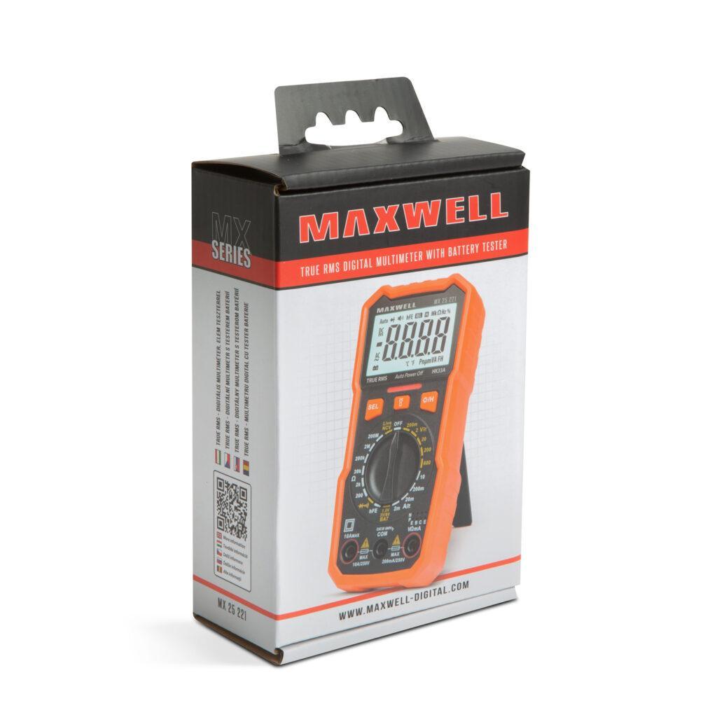 Multimetru Digital Maxwell Mx25221 Cu Tester Baterie Functie Lumina De Lucru
