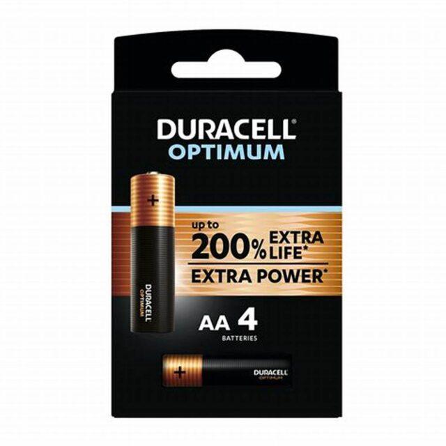 Set baterii alcaline AA R3 DURACELL OPTIMUM 4buc MX1500