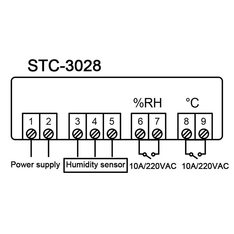 Termostat Temperatura Si Umiditate Stc 3028 230v 20 80c Eurokomp E6137