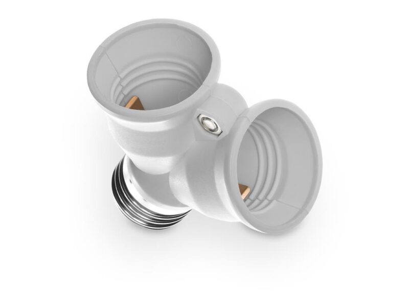 Adaptor dublu dulie e27 alb r2 g27 plastrol