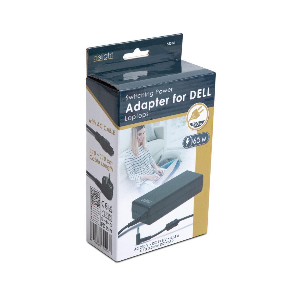 Adaptor pentru laptop dell 65w 195v 333a conector 45x1222mm 3x10mm delight 55374