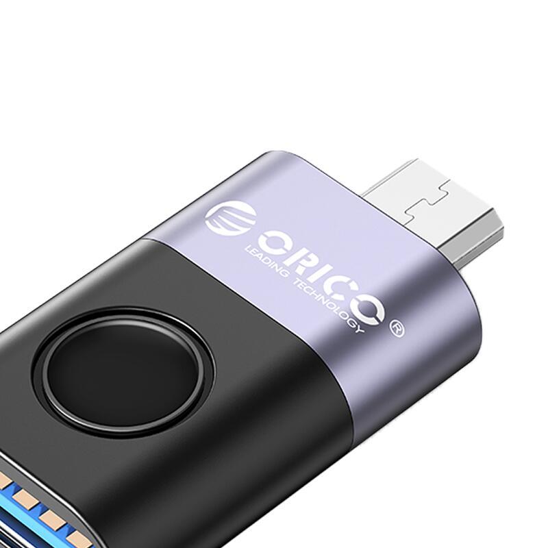 Adaptor tata micro usb usb a mama orico wba bk negru cu gri 32x21x9mm