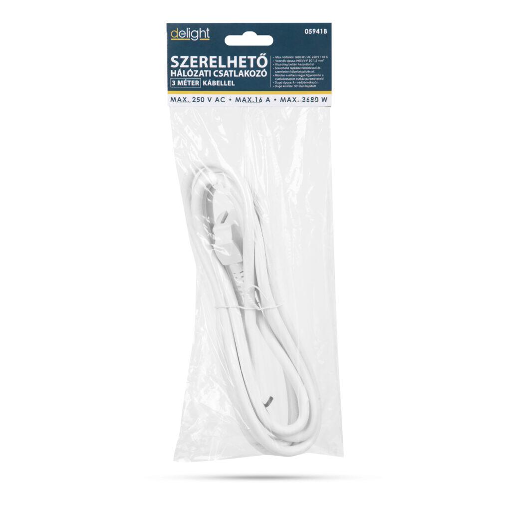 Cablu De Retea Montabil 3m 3x15mm2 Alb Cu Stecher Fire Libere Delight