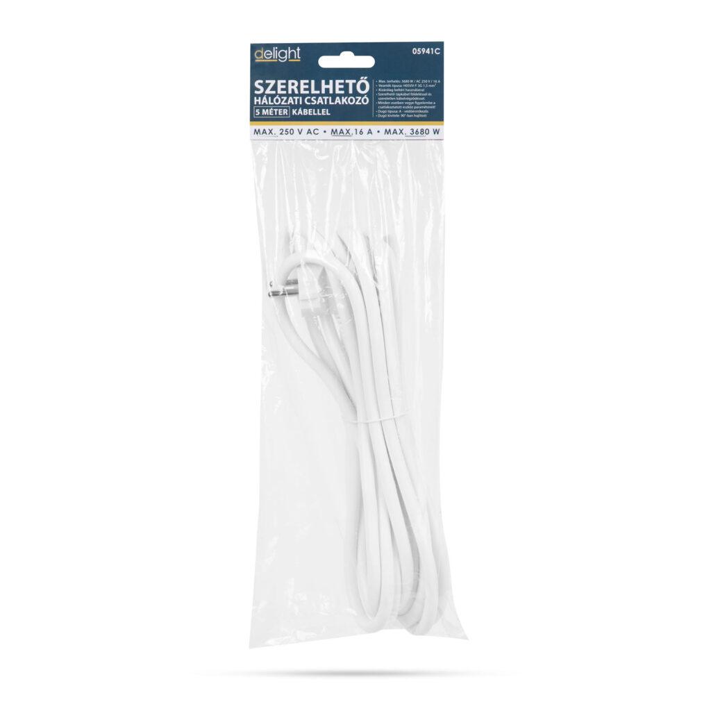 Cablu De Retea Montabil 5m 3x15mm2 Alb Cu Stecher Fire Libere Delight