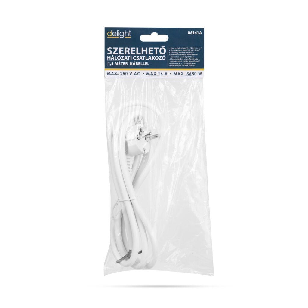 Cablu De Retea Montabil De 15m 3x15 Mm2 Alb Cu Stecher Fire Libere Delight