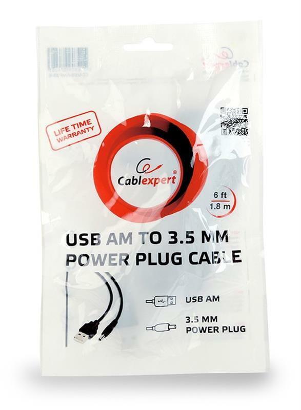 Cablu usb a mufa dc 35 135 mufa negru 18m 24awg gembird cc usb amp35 6