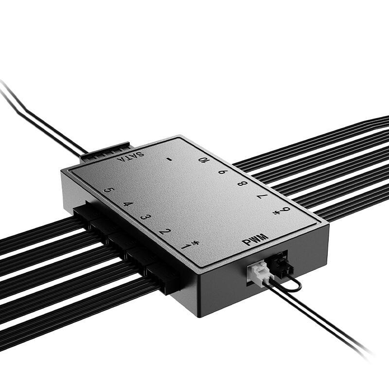 Hub ventilatoare 10 port uri cu pwm 4 pin alimentare sata id cooling pwm orico fh 10 pwm cablu alimentare 500mm cablu pwm 700mm