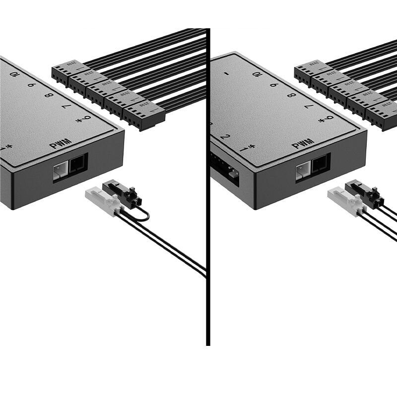 Hub ventilatoare 10 port uri cu pwm 4 pin alimentare sata id cooling pwm orico fh 10 pwm cablu alimentare 500mm cablu pwm 700mm