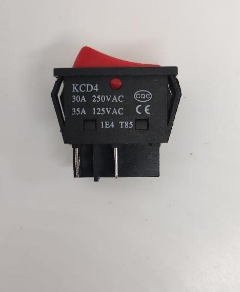 Intrerupator 4 Poli 250v 30a 1 Buton Rosu On Off Cu Retinere 217x28 Mm Kcd4