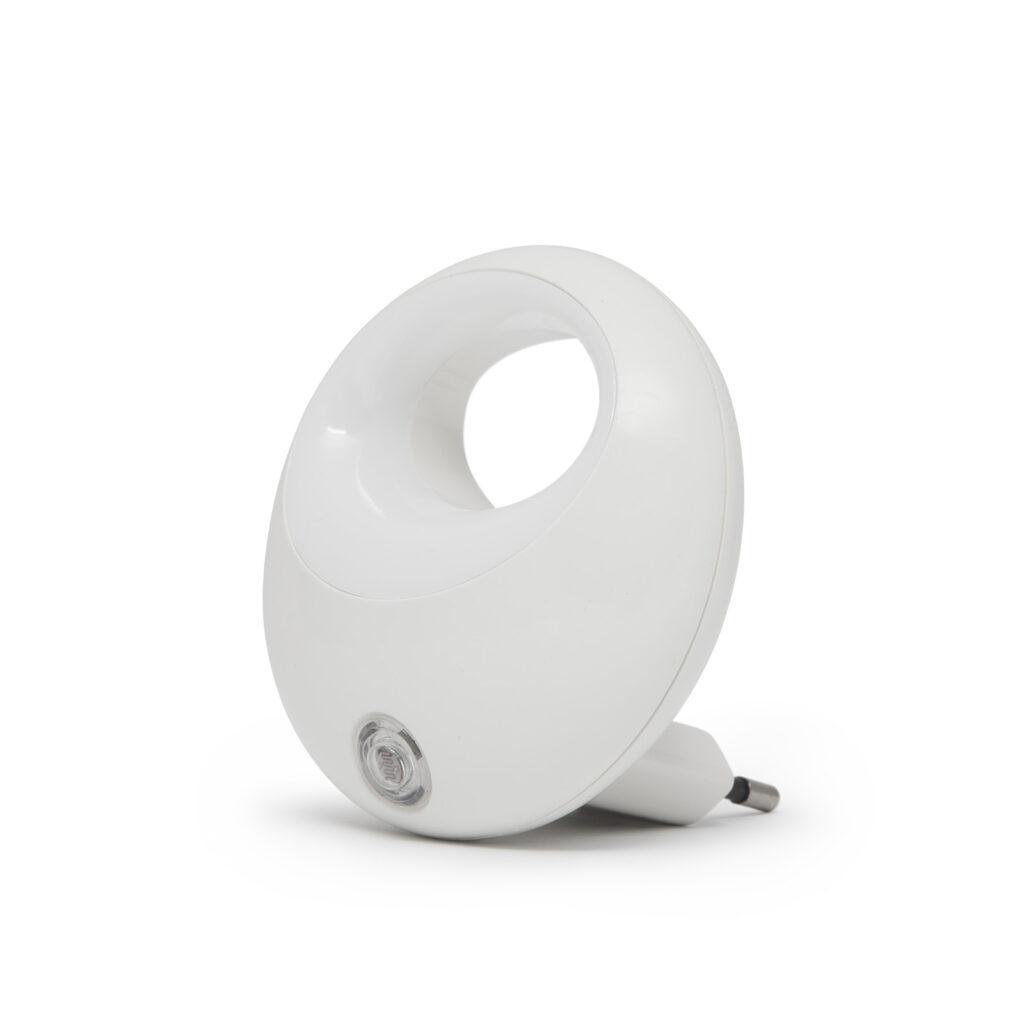 Lampa de veghe cu led si senzor de lumina alba 1 led 1w diametru 8 cm phenom 20275wh