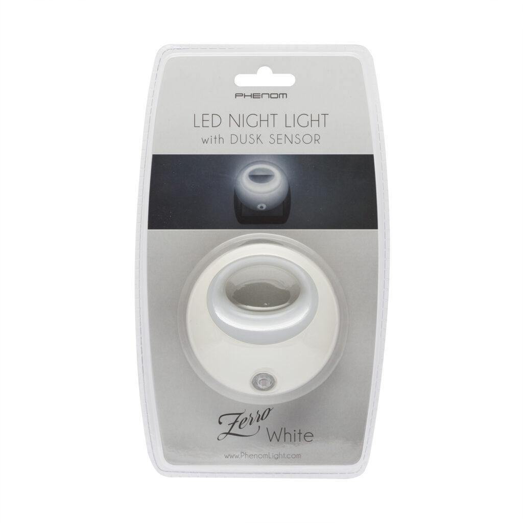 Lampa de veghe cu led si senzor de lumina alba 1 led 1w diametru 8 cm phenom 20275wh