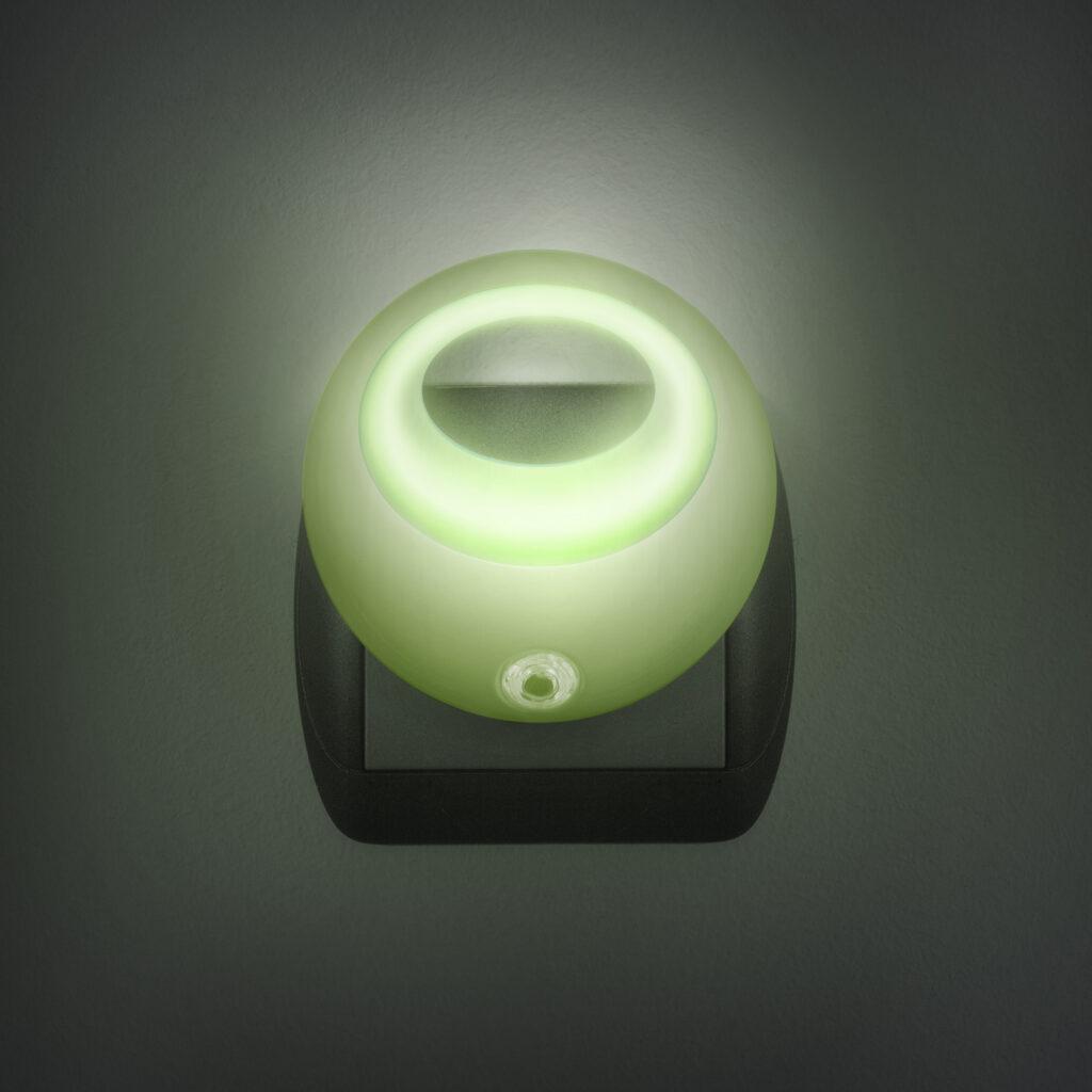 Lampa de veghe cu LED si senzor de lumina verde diametru 8 cm 1 LED 1W PHENOM 20275GR Lampa de veghe cu LED si senzor de lumina verde diametru 8 cm 1 LED 1W PHENOM 20275GR