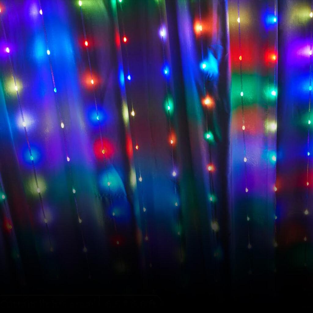 Perdea luminoasa inteligenta bluetooth 50 wi fi 400 led rgbic 16 milioane de culori 2x2m ip44