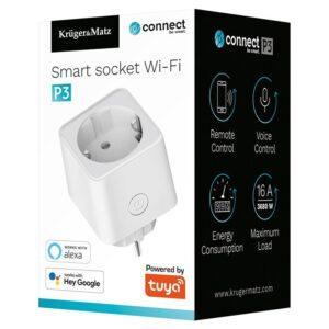 Priza Smart Wifi Connect P3 Tuya Krugermatz Timer Masurare Consum De Energie