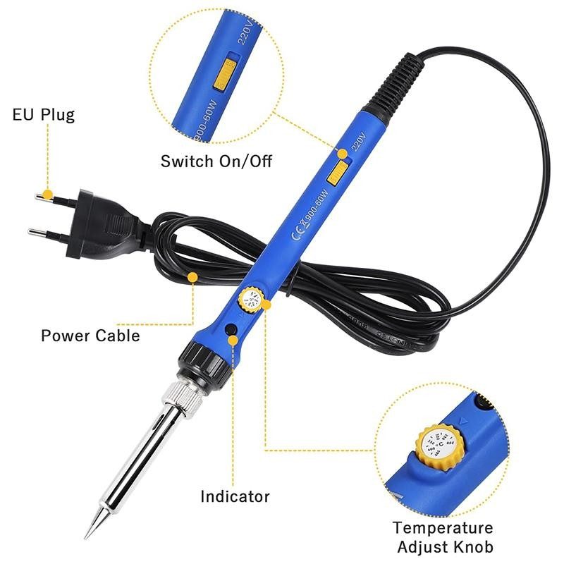 Set Letcon 60w Cu Reglare Temperatura 200 480c Accesorii Pirogravura E6175 Eurokomp