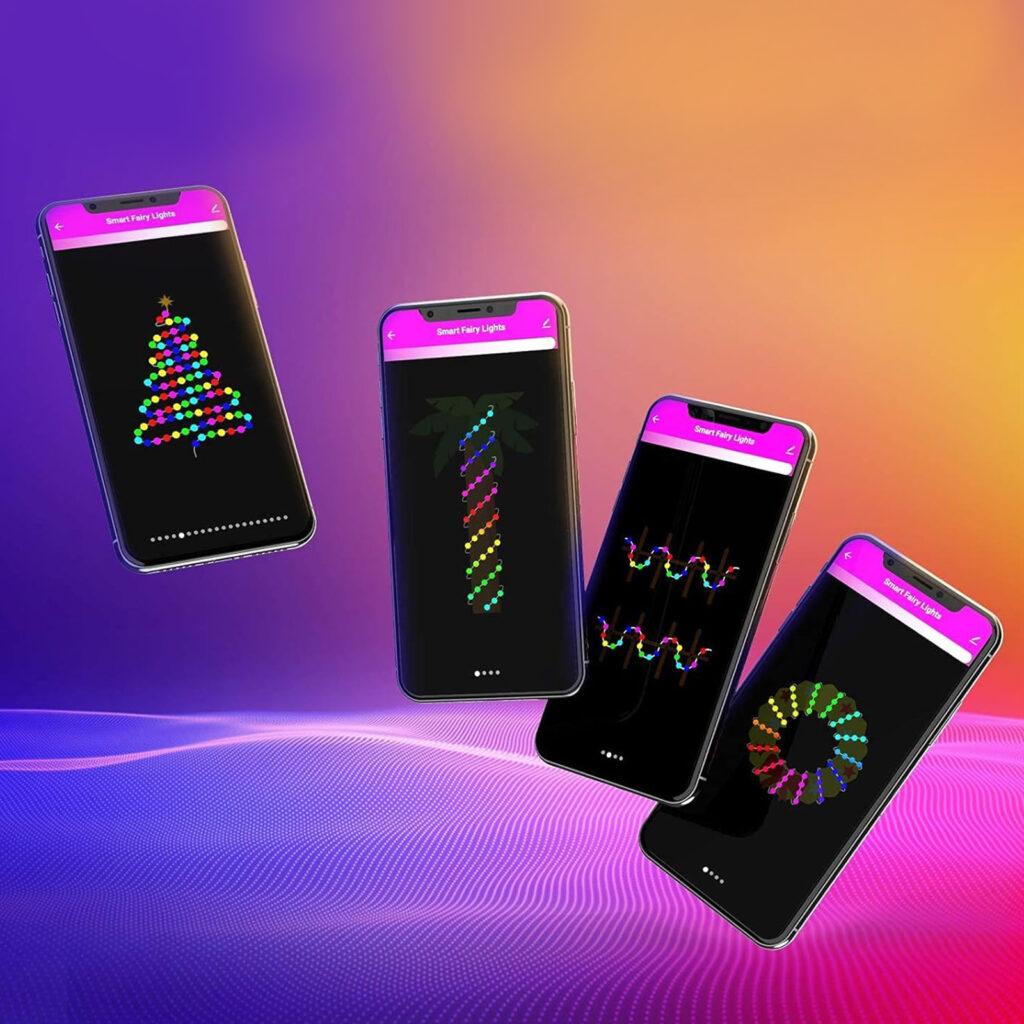 Sir de lumina inteligenta usb 50 led rgbic 16 milioane de culori 5m ip65 wi fi bluetooth 50