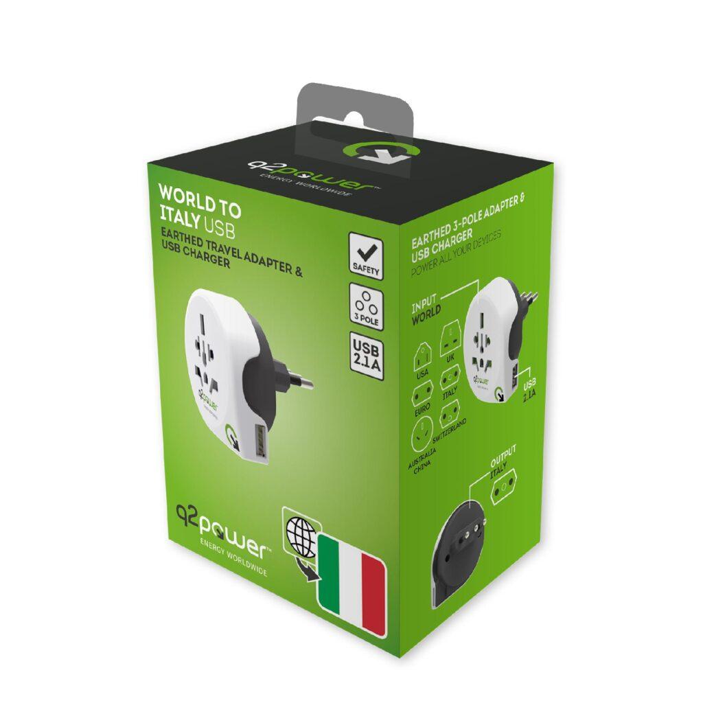 Adaptor Calatorii World To Italy Usb Australia China It Uk Ch Brazil Usa Euro Q2 1100190