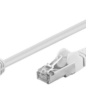 Cablu patch CAT5e FTP RJ45 90 in unghi - RJ45 drept 0.25m <br /> 100MHz alb Goobay 94176