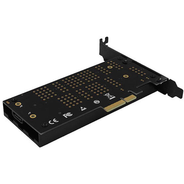 Adaptor Intern Pci E 30 4x Dual M2 Ssd Nvme Sata Voltaj Dual Suport Ssd Max 110mm Cooler Activ Axagon Pcem2 Dc