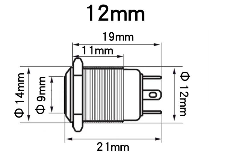 Intrerupator Buton Sw1 Fara Retinere Metal 12mm 12 24v Led Albastru