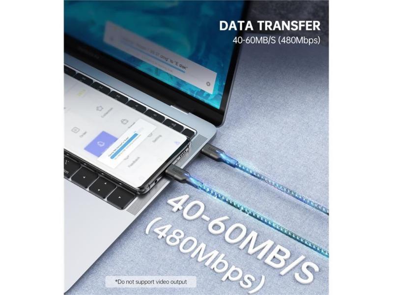 Set Cabluri Usb Type C Usb Type C 100w 3buc 12m 2x 2m Negru Choetech Mix00108 Choetech