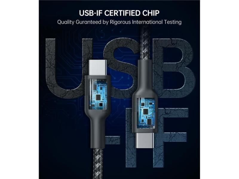 Set Cabluri Usb Type C Usb Type C 100w 3buc 12m 2x 2m Negru Choetech Mix00108 Choetech