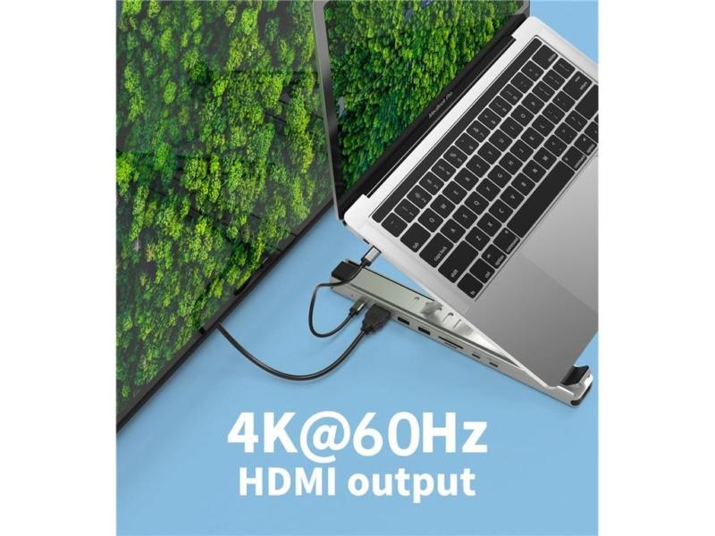 Stand Laptop 9in1 Si Hub Usb Type C Docking Station Reglabil Aluminiu Choetech Hub M43 Sl V1