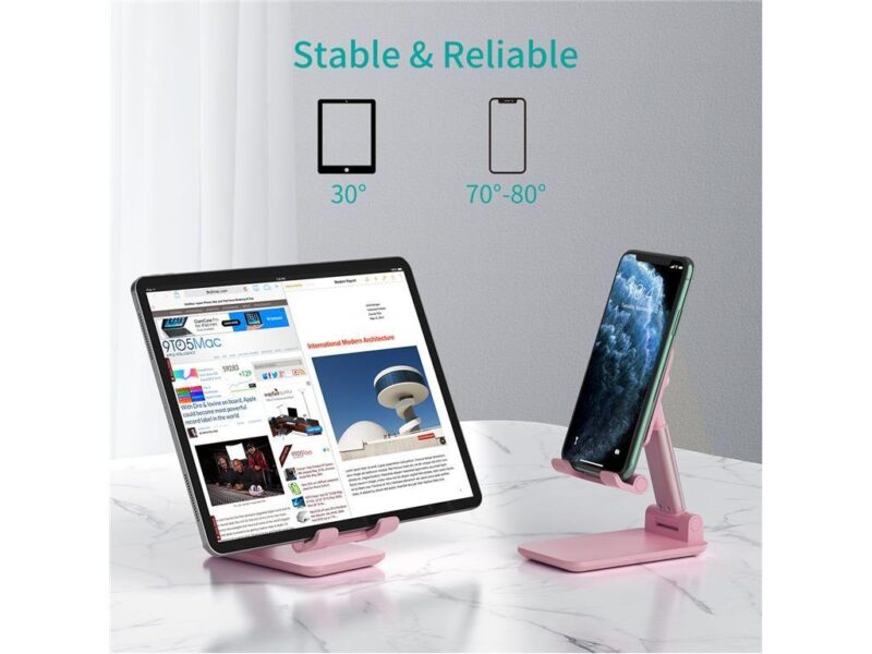 Suport Reglabil De Birou Pentru Telefon Si Tableta Choetech H88 Pk Hw Roz