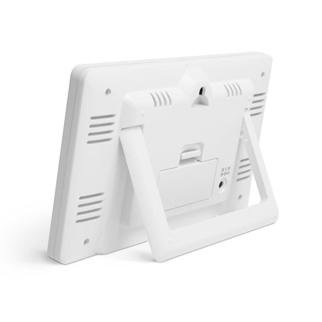 Termometru Digital Si Ceas Cu Alarma Exterior Interior Alimentare Usb Sau 2x Aaa Alb Bewello Bw2070