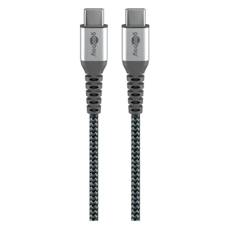 Cablu Usb Type C – Usb Type C 2m Max. 20v 3a 60w Gri:argintiu Textil Goobay 49303 Cablu Usb Type C – Usb Type C 2m Max. 20v 3a 60w Gri:argintiu Textil Goobay 49303