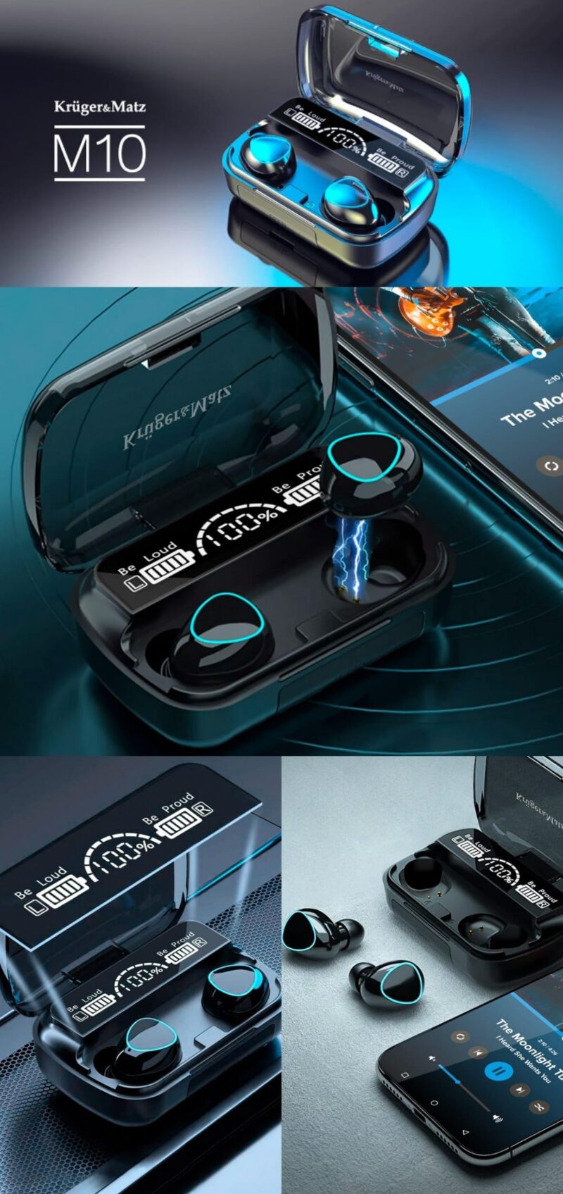 Casti Bluetooth V5.3 Powerbank M19 Kmpm10 Kruger&matz