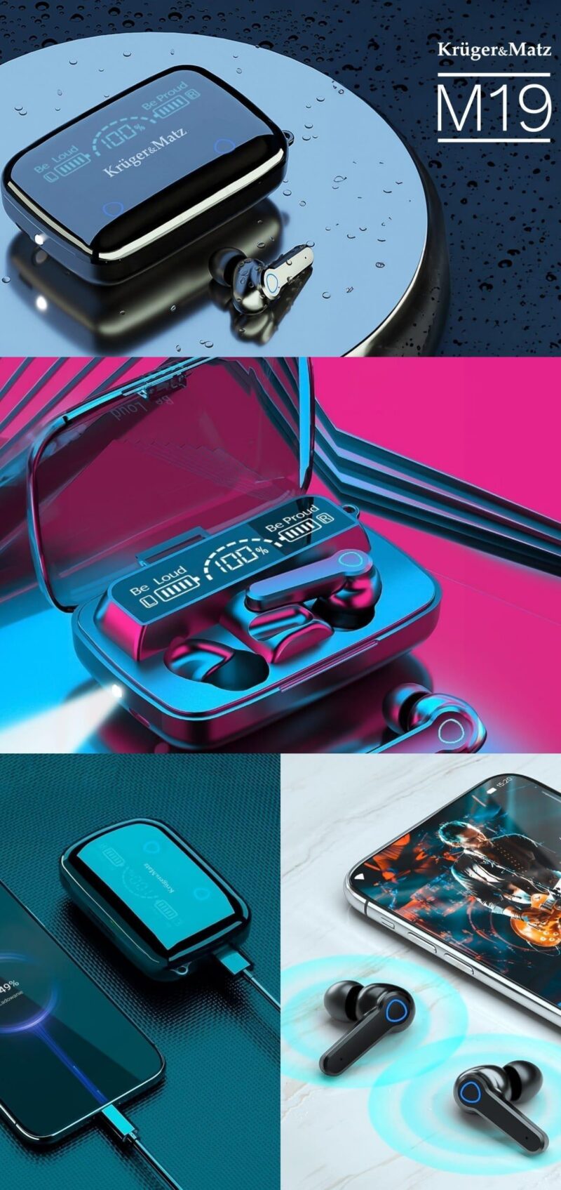 Casti Bluetooth V5.3 Powerbank M19 Kmpm19 Kruger&matz