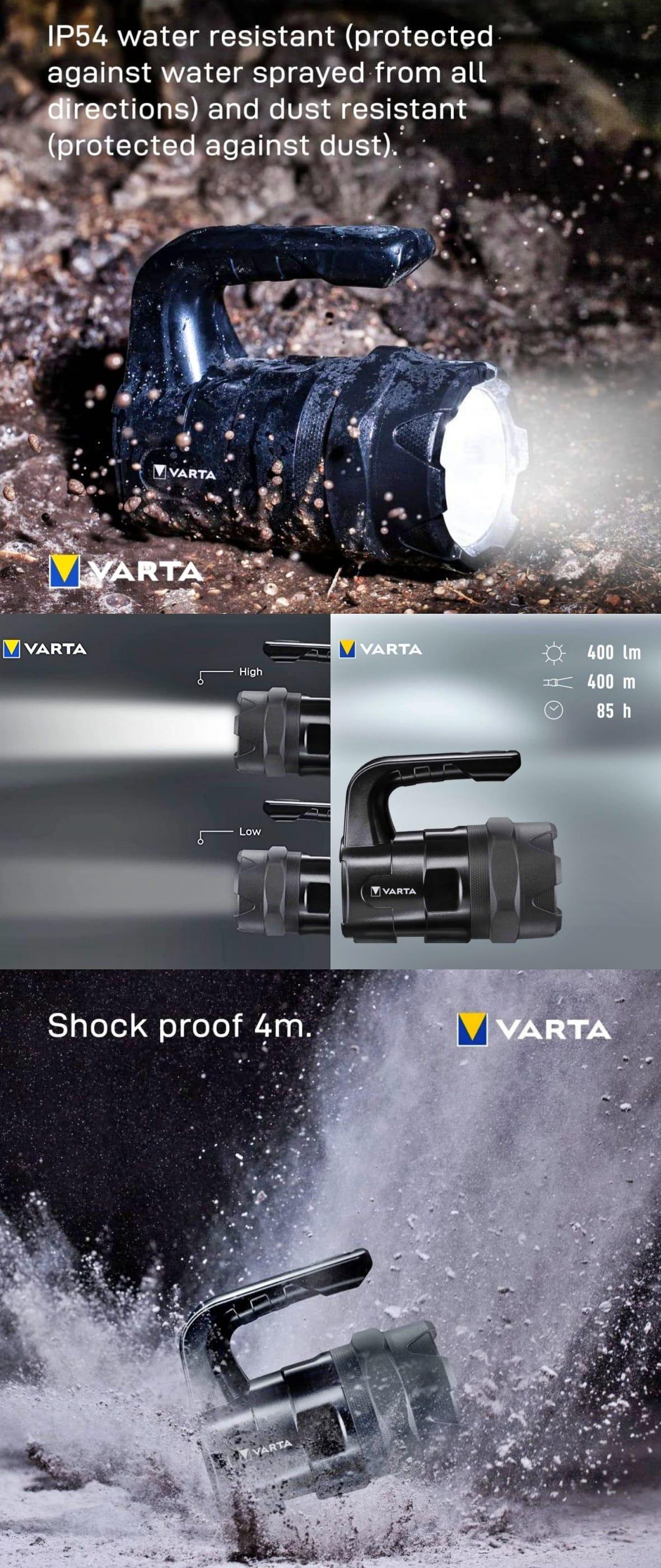 Lanterna Indestructibila Led 6w 400lm 400m Ip54 Varta Bl20 Pro 18751