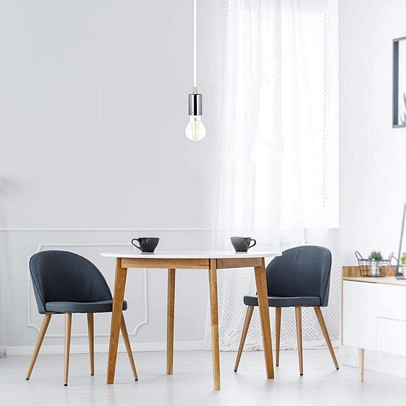 Pendul Tavan Soclu E27 Crom:alb Sku 3755 V Tac