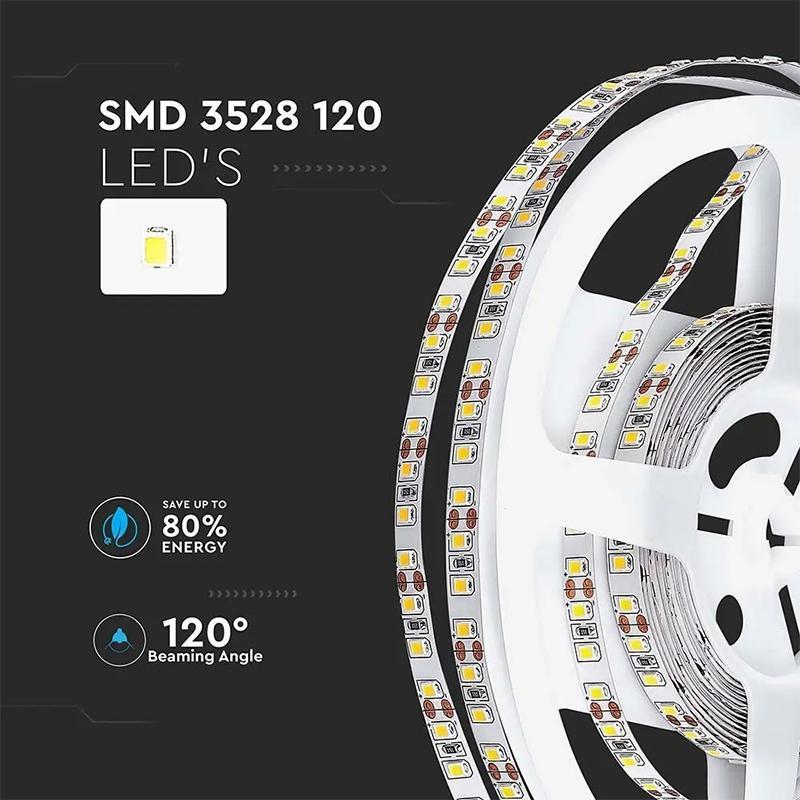 Banda Led Smd3528 12v 8w M120led M 800lm M 4000k Ip20 5m V Tac Sku 212042
