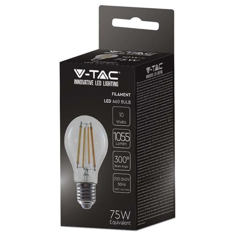 Bec A60 E27 Filament Led 12w 1521lm 6500k Alb Rece V Tac Sku 217460