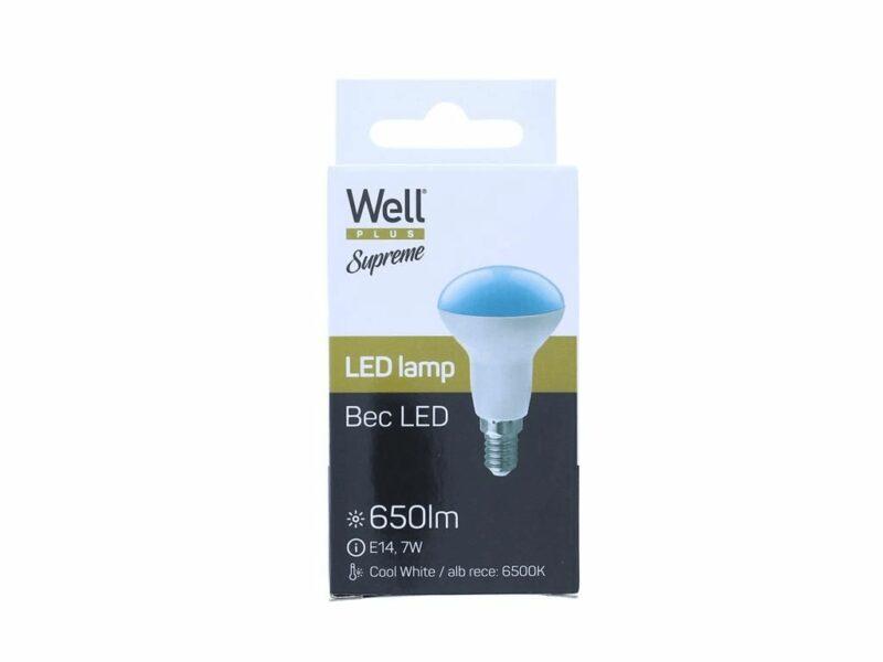 Bec Spot Led R50 E14 7w 230v 650lm 6500k Lumina Rece Supreme Well Ledlc R507e14 07 Wl