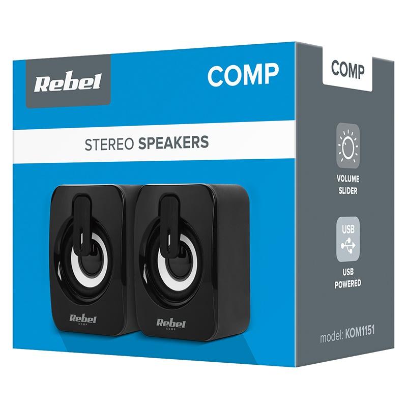 Boxe PC 2.0 2x3W alimentare USB 5V control volum CS-15 REBEL 3 Boxe Pc 20 2x3w Alimentare Usb 5v Control Volum Cs 15 Rebel