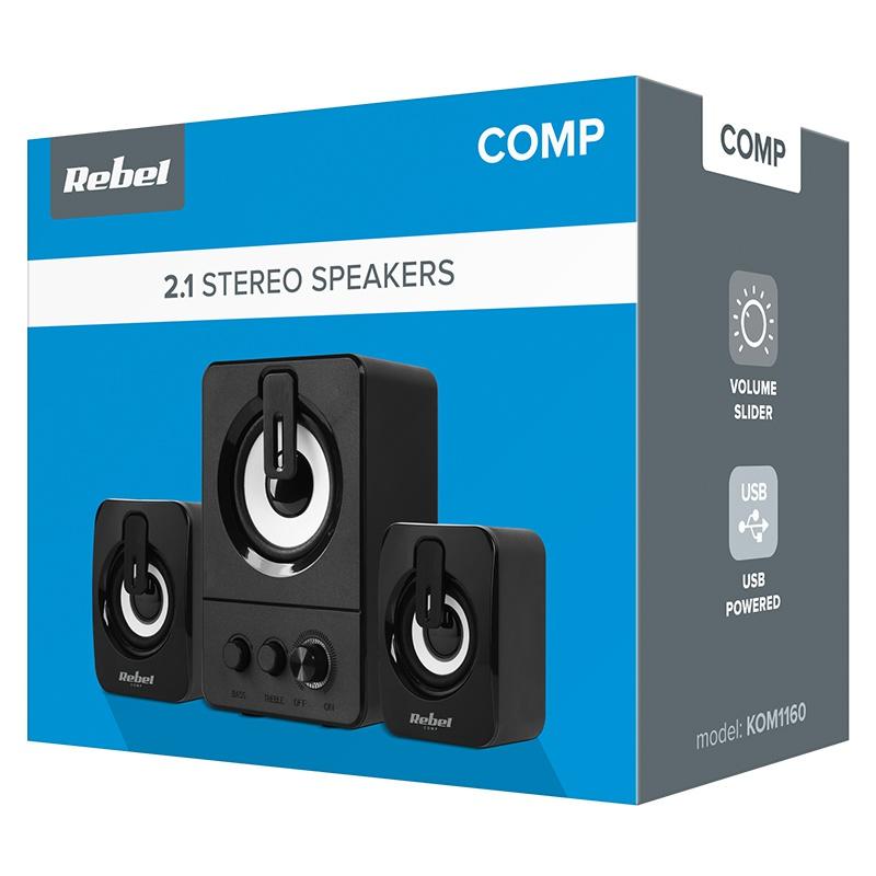 Boxe Pc 21 5w Subwoofer 2x3w Difuzoare Alimentare Usb 5v Control Volum Bas Inalte Cs 50 Rebel