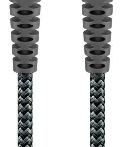 Cablu USB type C - USB type C 2m max. 20V 3A 60W gri/argintiu textil Goobay 49303