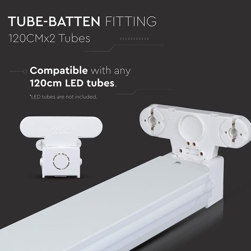 Corp Iluminat Pentru Tuburi T8 2x 120cm Ip20 V Tac Sku 6055