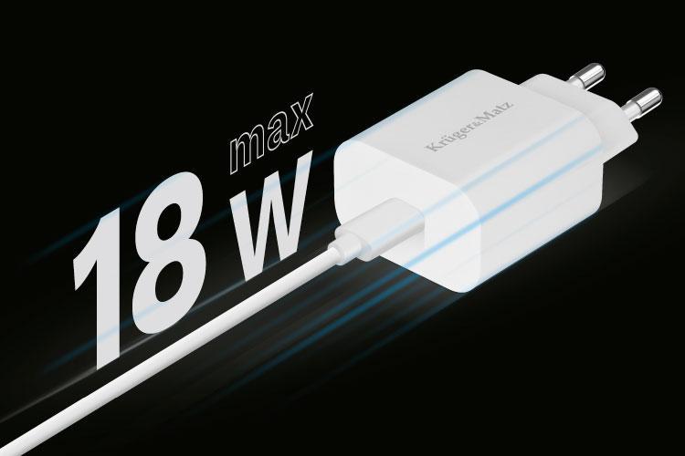 Incarcator Retea Power Delivery 18w 1x Usb Type C Pd Krugermatz Km0850