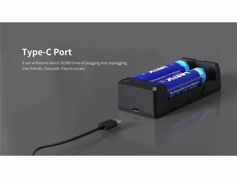 Incarcator Universal Xtar Fc2 Type C Kt Ni Mh Li Ion Ultra Compact 18650 18700 20700 21700 22650 25500 26650 Si Aaaa Aaa Aa Sc C