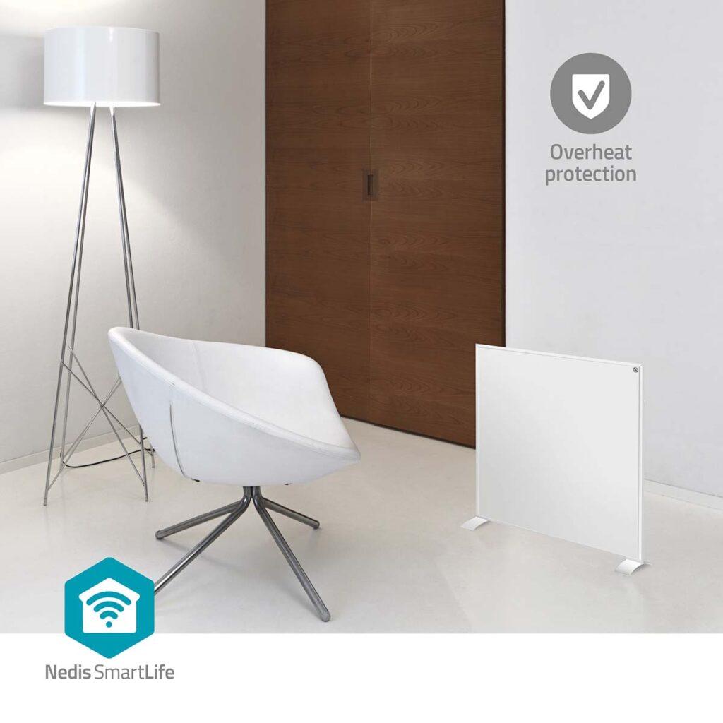 Panou Radiant Cu Infrarosu Nedis Wifi 350w Termostat Telecomanda Ip44 Alb 598x620x240mm Htip350wtw