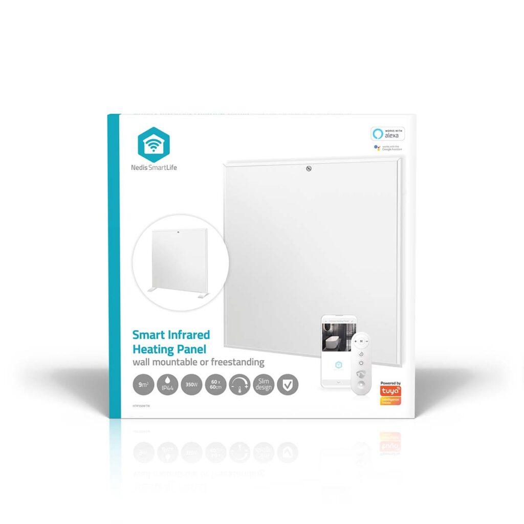 Panou Radiant Cu Infrarosu Nedis Wifi 350w Termostat Telecomanda Ip44 Alb 598x620x240mm Htip350wtw