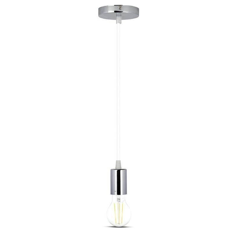 Pendul Tavan Soclu E27 Crom Alb Sku 3755 V Tac