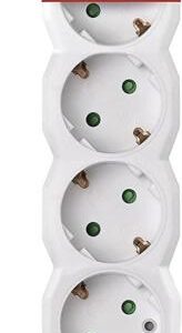 Prelungitor electric 3m 5x Schuko alb P0523R EMOS 3680W conductor cupru 1.5mm2